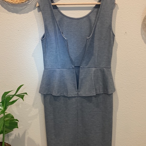 Anthro THML Upland Girl Sleeveless Gray Peplum Knee-length Sheath/Bodycon dress - Picture 4 of 6